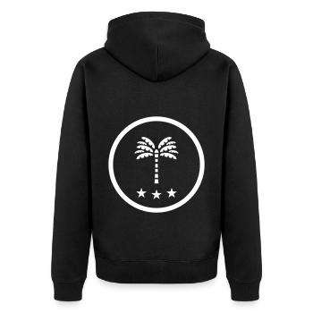 Palme Symbol - Unisex Premium Bio Zip Hoodie - Schwarz - Hinten - Nico (187cm)