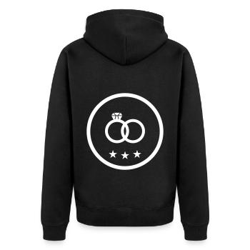Anneaux de mariage Bague de mariage - Veste à capuche bio Premium Unisexe - noir - Dos - Nico (187cm)