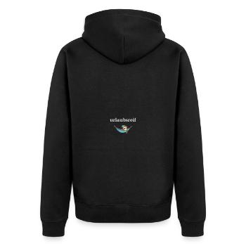 Faultier urlaubsreif lustig Geschenkidee müde süß - Unisex Premium Bio Zip Hoodie - Schwarz - Hinten - Nico (187cm)