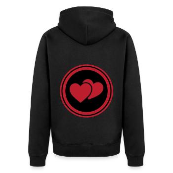 Symbole du cœur Amour Cœur - Veste à capuche bio Premium Unisexe - noir - Dos - Nico (187cm)
