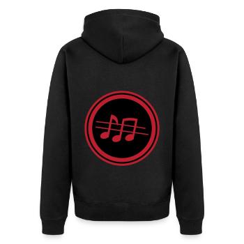 Partitions musicales - Veste à capuche bio Premium Unisexe - noir - Dos - Nico (187cm)