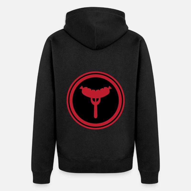 Wurst Gabel - Unisex Premium Bio Zip Hoodie - Schwarz