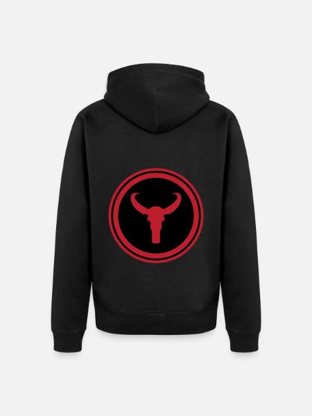 Bull skeleton - Unisex Premium Organic Zip Hoodie - black