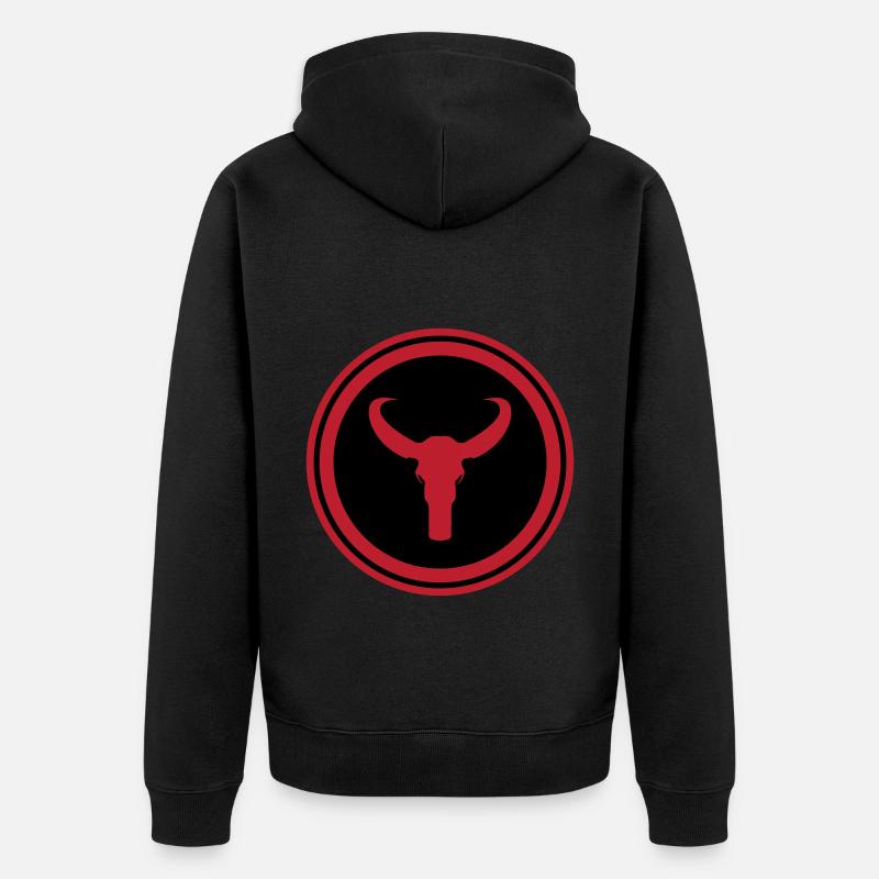 Squelette de taureau - Veste à capuche bio Premium Unisexe - noir
