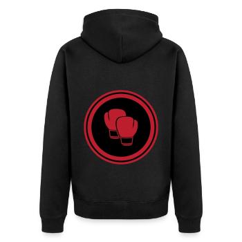 Boxing - Unisex Premium Organic Zip Hoodie - black - Back - Nico (187cm)