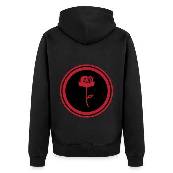 Symbole de la rose - Veste à capuche bio Premium Unisexe - noir - Dos - Nico (187cm)