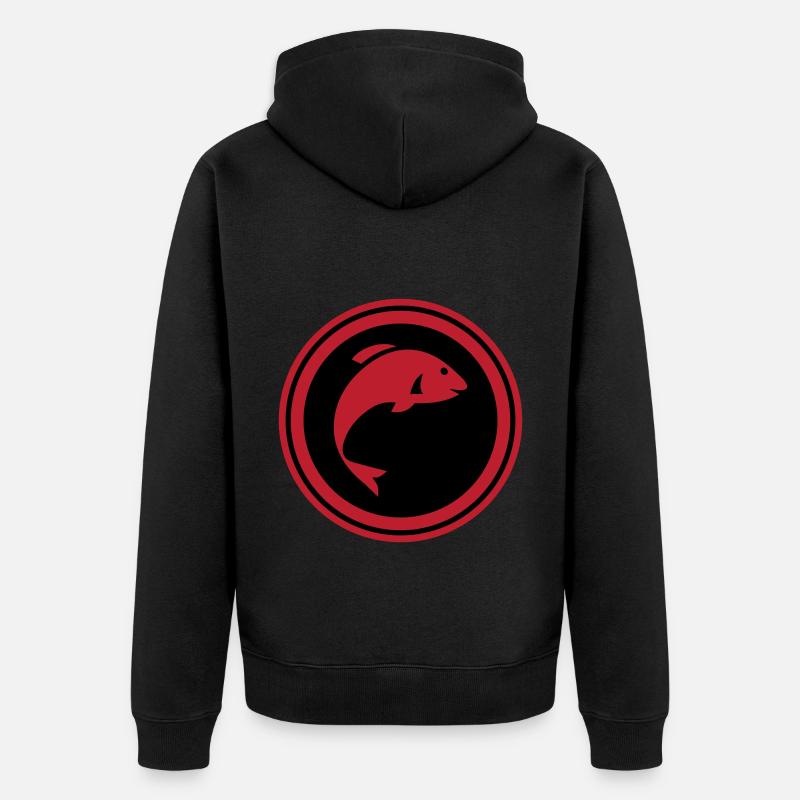 Symbole du poisson - Veste à capuche bio Premium Unisexe - noir