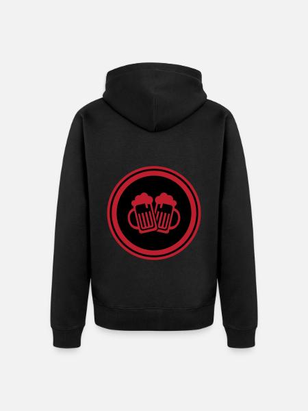 Bierglas Symbol - Unisex Premium Bio Zip Hoodie - Schwarz