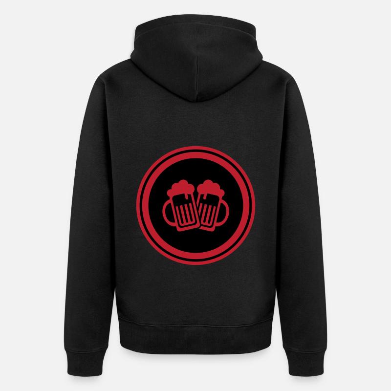 Bierglas Symbol - Unisex Premium Bio Zip Hoodie - Schwarz