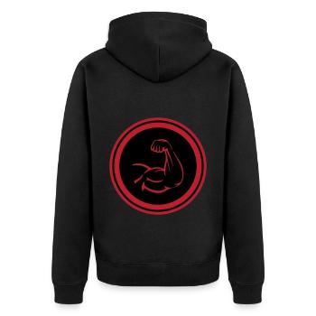 Muscles du bras biceps - Veste à capuche bio Premium Unisexe - noir - Dos - Nico (187cm)