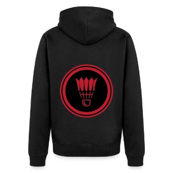 Symbole de badminton - Veste à capuche bio Premium Unisexe - noir - Dos - Nico (187cm)