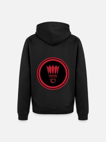 Badminton Symbol - Unisex Premium Organic Zip Hoodie - black