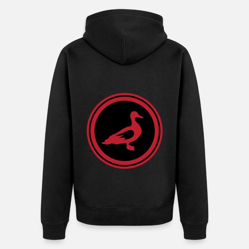 Ente Tier - Unisex Premium Bio Zip Hoodie - Schwarz