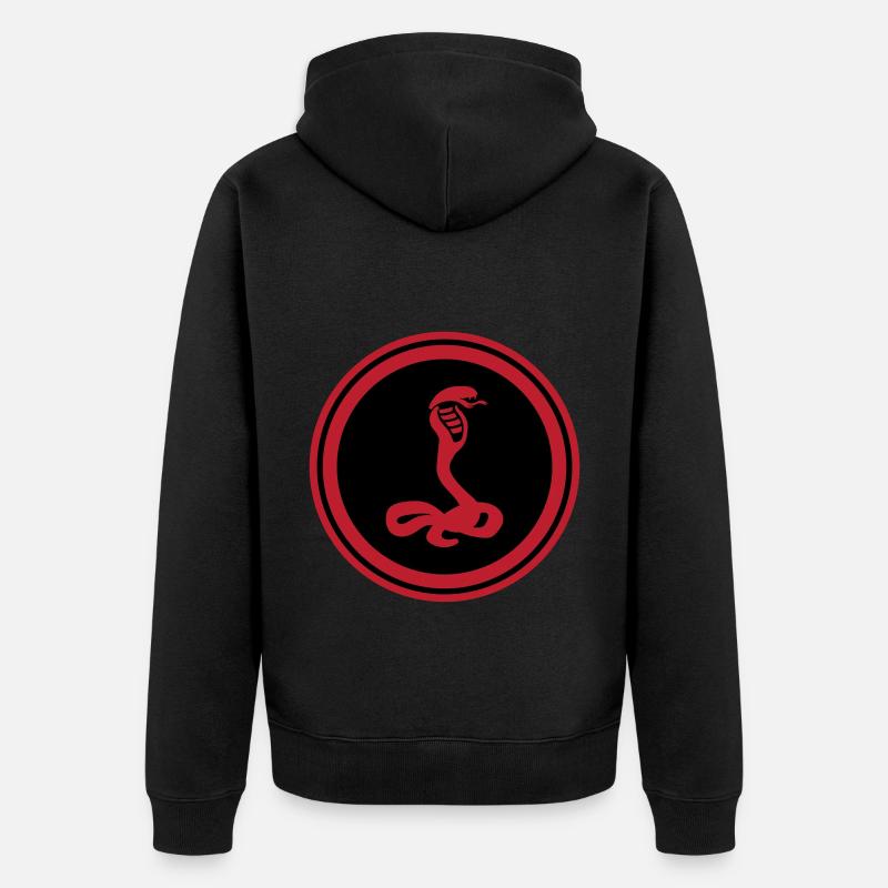 Schlange Kobra - Unisex Premium Bio Zip Hoodie - Schwarz