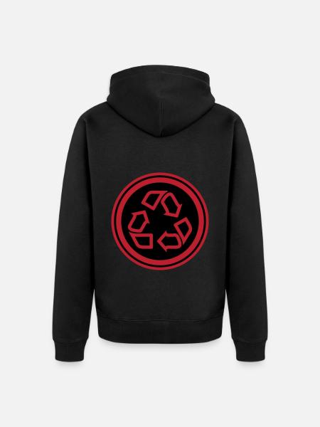 Recycling Symbol - Unisex Premium Organic Zip Hoodie - black