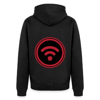 Wi-Fi Internet - Unisex Premium Organic Zip Hoodie - black - Back - Nico (187cm)