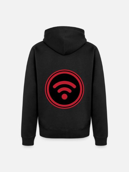 Wlan Internet - Unisex Premium Bio Zip Hoodie - Schwarz