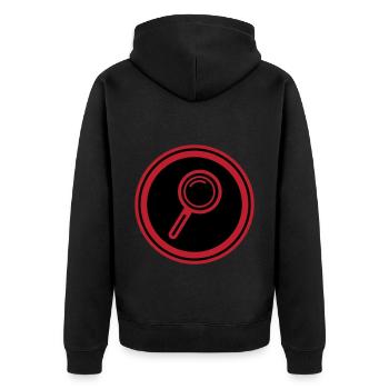 Magnifying glass icon - Unisex Premium Organic Zip Hoodie - black - Back - Nico (187cm)