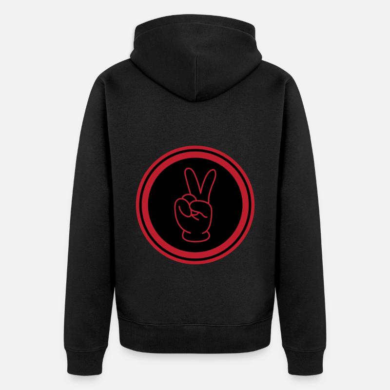Peace Hand Comic - Unisex Premium Bio Zip Hoodie - Schwarz