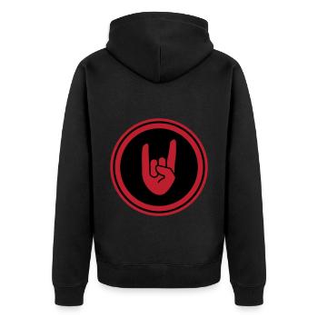 Party Hand Symbol - Unisex Premium Organic Zip Hoodie - black - Back - Nico (187cm)