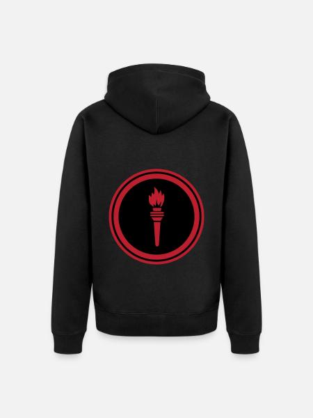 Flame Symbol - Unisex Premium Organic Zip Hoodie - black