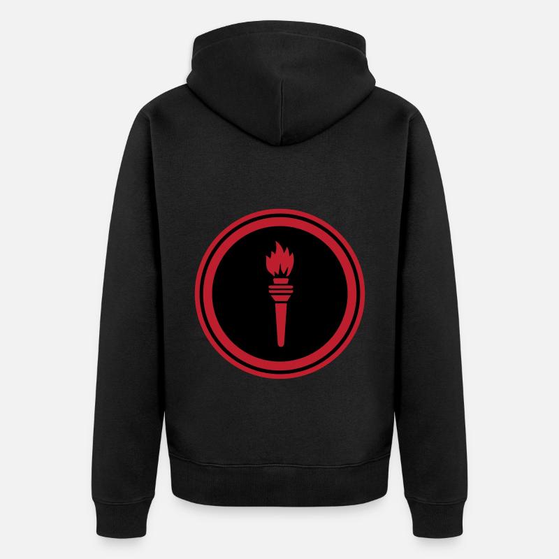 Flamme Symbol - Unisex Premium Bio Zip Hoodie - Schwarz