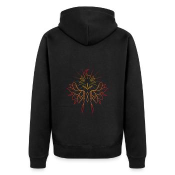 Bunte ornamentale Komposition - Unisex Premium Bio Zip Hoodie - Schwarz - Hinten - Nico (187cm)