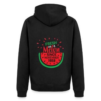 Frais comme un melon depuis novembre 1958 - Veste à capuche bio Premium Unisexe - noir - Dos - Nico (187cm)