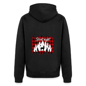 Stille Nacht Weihnachten Geschenk - Unisex Premium Bio Zip Hoodie - Schwarz - Hinten - Nico (187cm)
