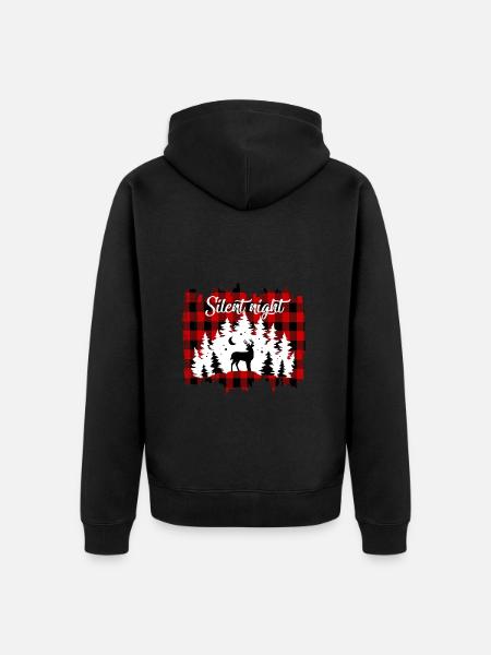 Silent Night Christmas Gift - Unisex Premium Organic Zip Hoodie - black