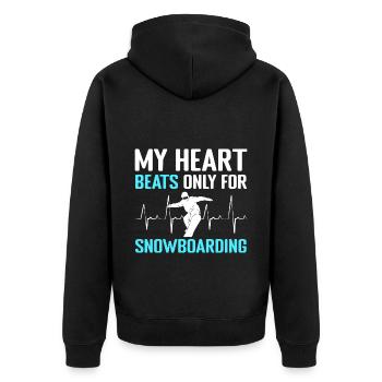 Snowboard Extreme Sport Boarder - Unisex Premium Organic Zip Hoodie - black - Back - Nico (187cm)