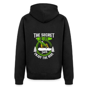 Snowboarder Schnee Pistensau - Unisex Premium Organic Zip Hoodie - black - Back - Nico (187cm)