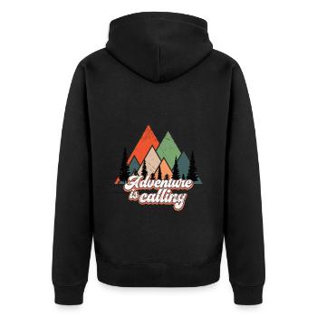 L’aventure appelle les montagnes rétro Alpes - Veste à capuche bio Premium Unisexe - noir - Dos - Nico (187cm)