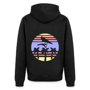 Hanggleiter Drachenflieger Deltasegler - Unisex Premium Bio Zip Hoodie - Schwarz - Hinten - Nico (187cm)