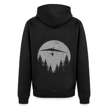 Hanggleiter Drachenflieger Deltasegler - Unisex Premium Bio Zip Hoodie - Schwarz - Hinten - Nico (187cm)