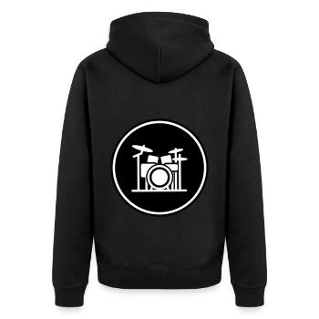 Drums Musician Band - Unisex Premium Organic Zip Hoodie - black - Back - Nico (187cm)