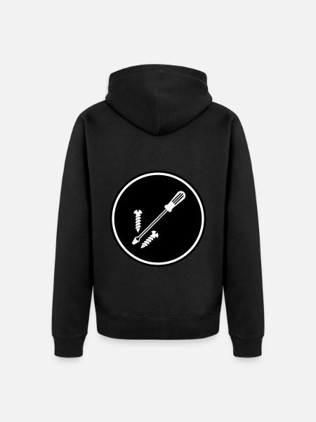 Screwdriver Symbol - Unisex Premium Organic Zip Hoodie - black