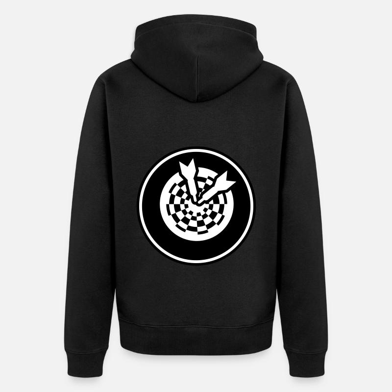 Fléchettes 180 Symbole - Veste à capuche bio Premium Unisexe - noir