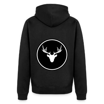 Deer deer icon - Unisex Premium Organic Zip Hoodie - black - Back - Nico (187cm)
