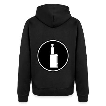 E-Zigarette Silhouette - Unisex Premium Bio Zip Hoodie - Schwarz - Hinten - Nico (187cm)