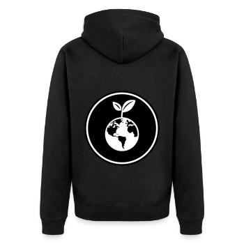 Planète Terre - Veste à capuche bio Premium Unisexe - noir - Dos - Nico (187cm)