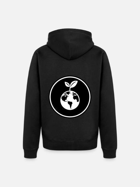Planet Erde - Unisex Premium Bio Zip Hoodie - Schwarz