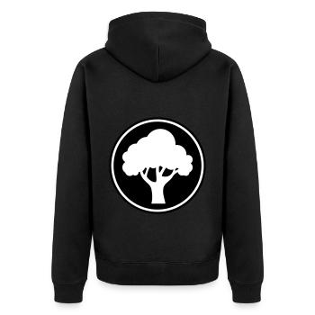Baum Natur Symbol - Unisex Premium Bio Zip Hoodie - Schwarz - Hinten - Nico (187cm)