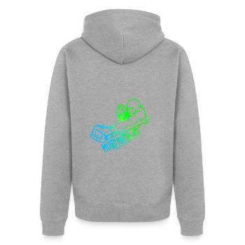 Mixed Martial Arts logo design coloré - Veste à capuche bio Premium Unisexe - gris chiné - Dos - Nico (187cm)