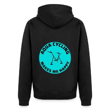 Aqua Cycling Schwimmbad Fitness Training Coach - Unisex Premium Bio Zip Hoodie - Schwarz - Hinten - Nico (187cm)