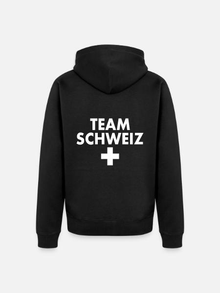 Team schweiz - Unisex Premium Bio Zip Hoodie - Schwarz