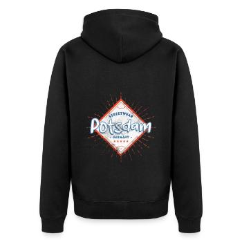Potsdam Deutschland Stadt Skyline Heimat Liebe - Unisex Premium Bio Zip Hoodie - Schwarz - Hinten - Nico (187cm)