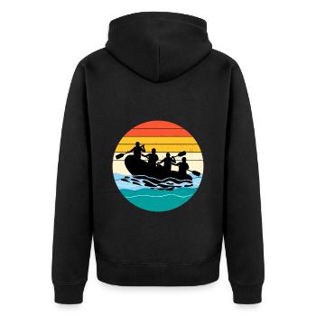 Vintage Retro Rafting Team Raft White Water Rafter - Veste à capuche bio Premium Unisexe - noir - Dos - Nico (187cm)