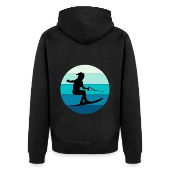 Water Skiing Outdoor Water Sport - Unisex Premium Organic Zip Hoodie - black - Back - Nico (187cm)