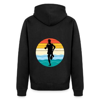 Deep Water Aqua jogging Pool Running Fitness - Unisex Premium Organic Zip Hoodie - black - Back - Nico (187cm)